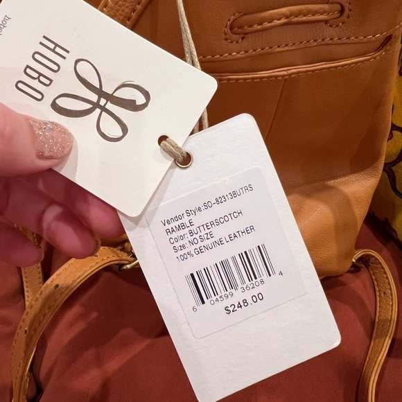 NWT HOBO Ramble small leather backpack in butterscotch tan - Picture 5 of 6